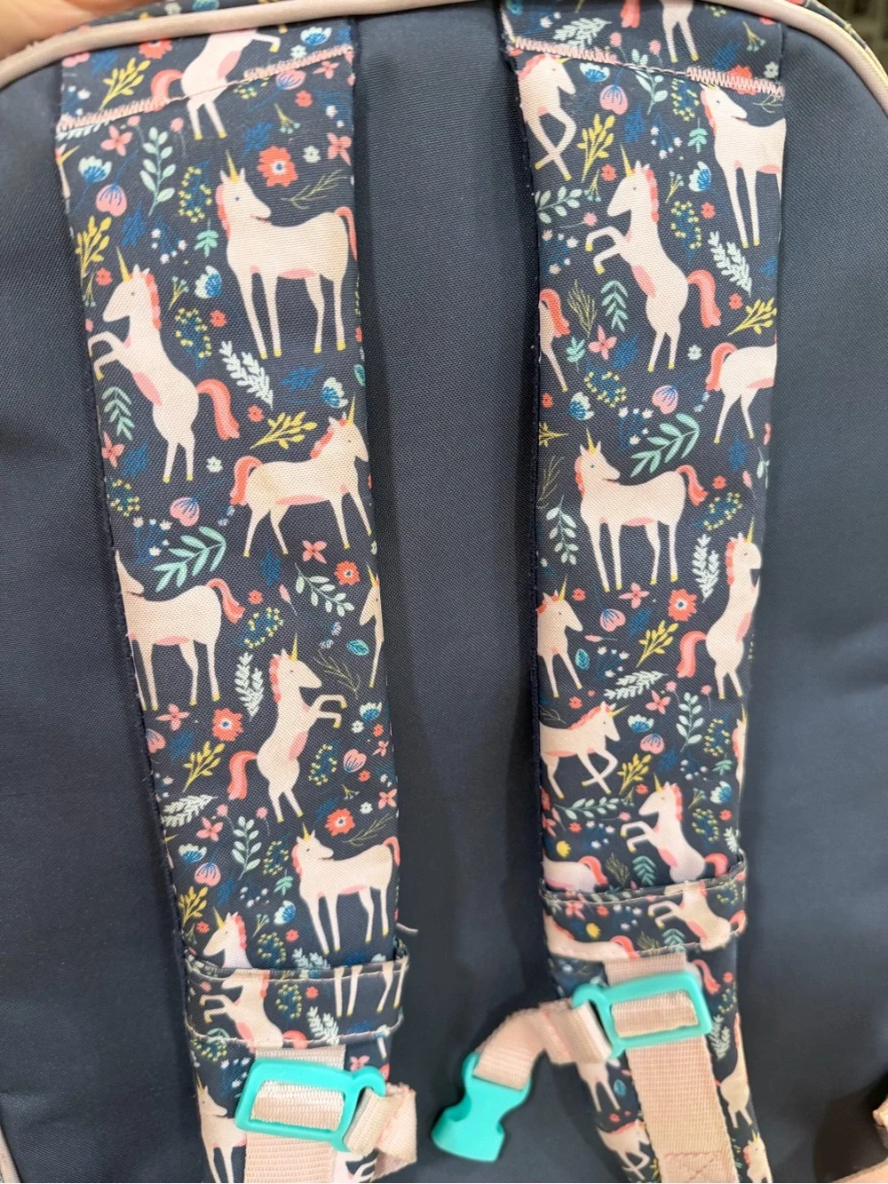 Kids Simple Modern Unicorn Print Backpack & Lunch Set - Pink and Navy